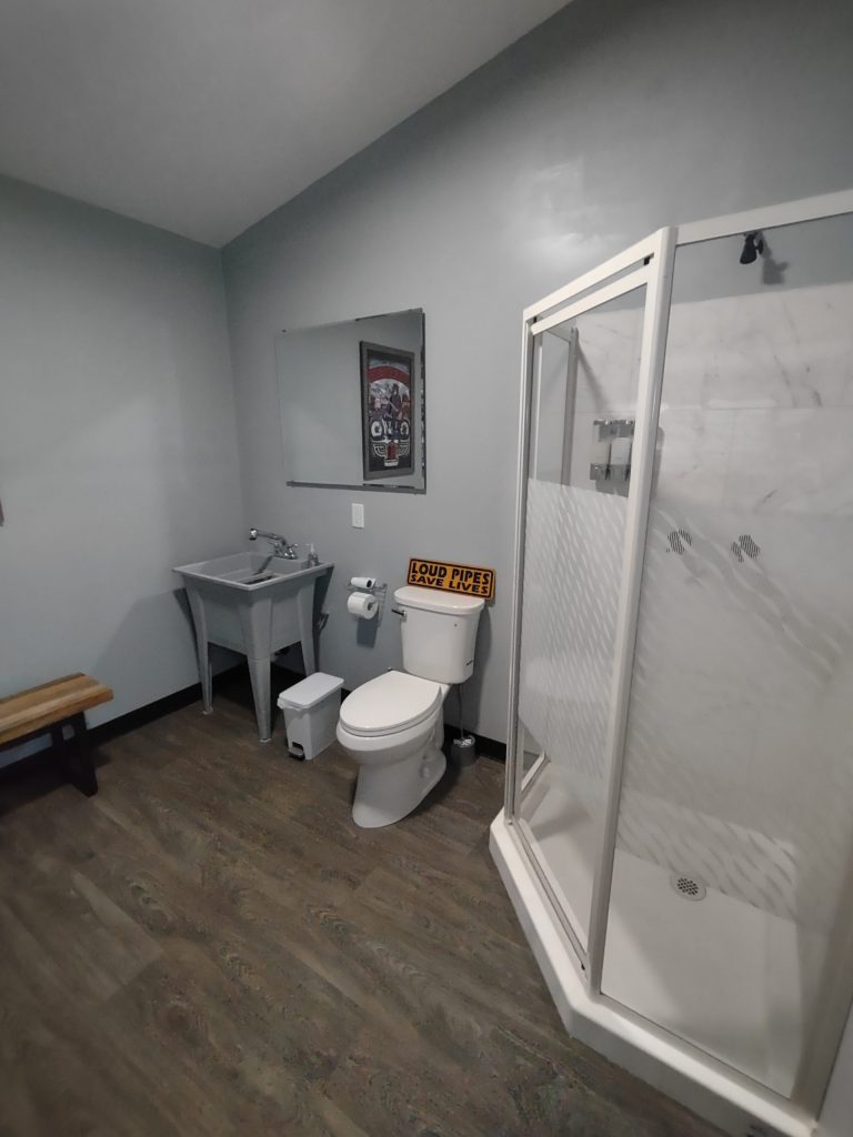 Bathhouse interior with shower